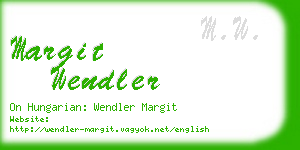 margit wendler business card